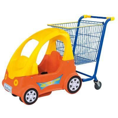 Hot Selling Supermarket Children Trolley Plastic Shopping Cart with Basket