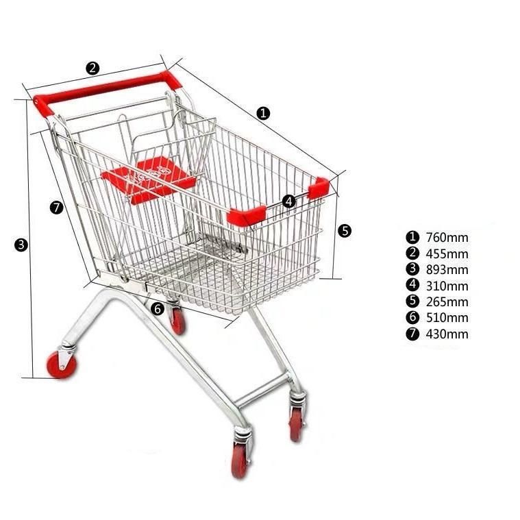 Supermarket Store Shop Shopping Cart with Wheels