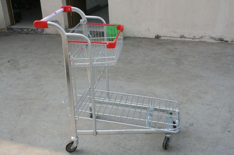 Zinc Plated Metallic Heavy Duty Warehouse Order Shopping Picking Trolley