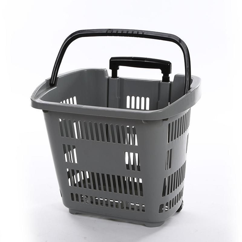 2021 New Style Supermarket Plastic Shopping Basket Trolley