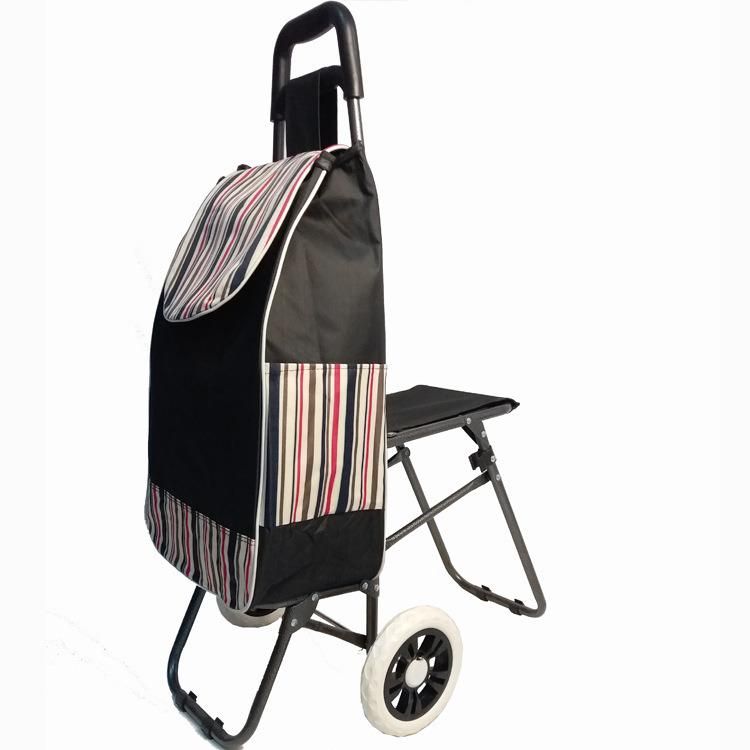 Large Capacity Grocery Shopping Bag Trolley Bags with Wheels and Chair