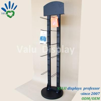 Multi-Function Rotating Metal Display Rack with Hook for Hanging Shoes/ Slippers/Greeting Cards.