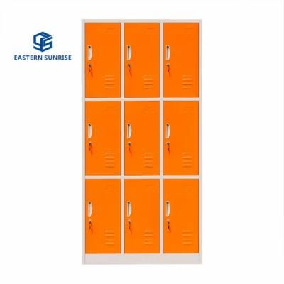 Metal Furniture Wardrobe Storage Cabinet with 9 Door Steel Locker