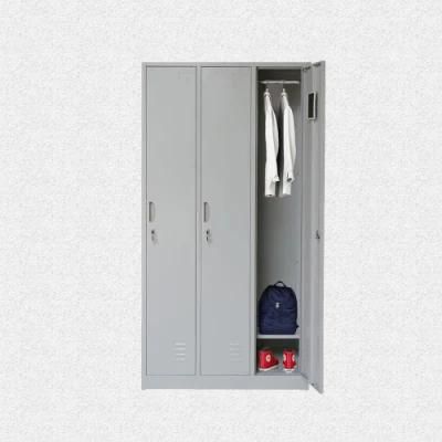 Cheap 3 Door Iron Clothes Cabinet Steel Wardrobe School Metal Locker