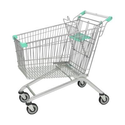 China-Made 180L Retail Store Grocery Trolley with Herringbone Foot