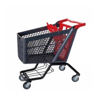 Extra Large Plastic Shopping Cart with Metal Base and Bottom Shelf