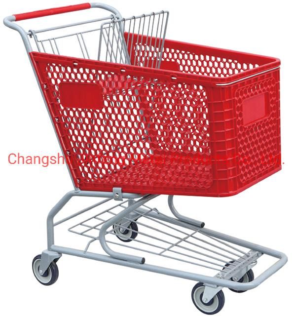 Superamrket Shopping Trolley Shopping Carts with Steel and Plastic