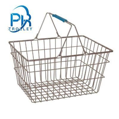 Chromed Plated Retail Store Wire Mesh Metal Shopping Basket