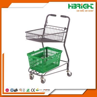 Double Basket Crate for Shopping Trolley