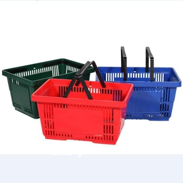 Good Quality Handle Design Plastic Wicker Shopping Basket Zc-4