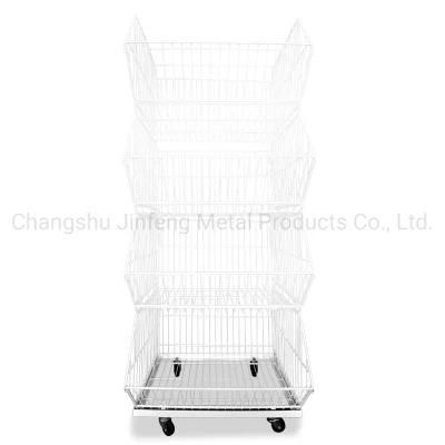 Supermarket Wire Display Basket Multi-Layer Metal Stackable Display Cage