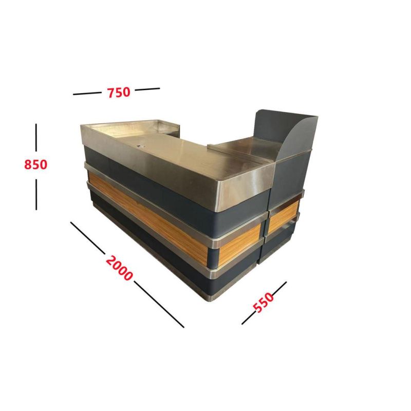 Design Supermarket Checkout Counter Cash Table Desk for Sale