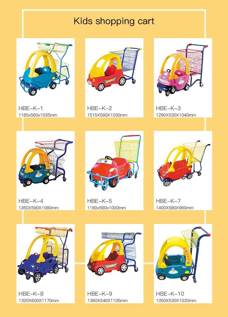 Supermarket Usage Children Charming Shopping Cart with Baby Car
