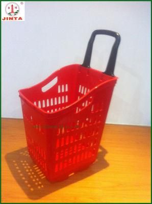 Four Wheel Plastic Shopping Basket (JT-TL-5)