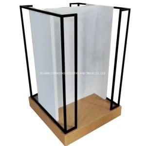 CY044-China Manufactured Customized Modern Designed Metal Frame Acrylic Wooden Supermarket Retail Display Shelf