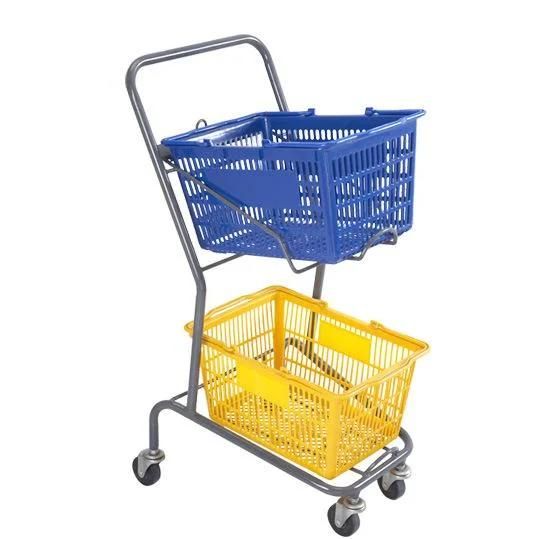 Asian Shopping Cart Double Deck Shopping Basket