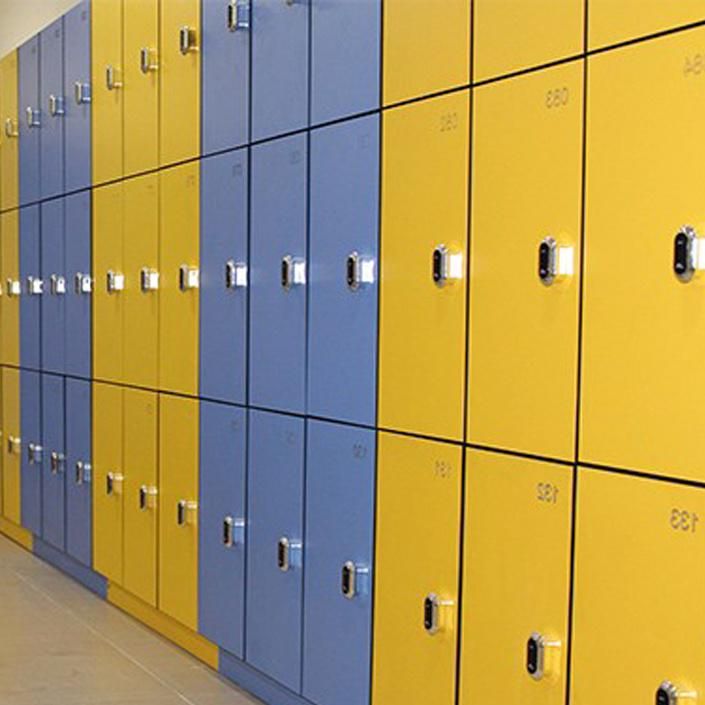 Public Area 2 Door Compact Laminate Coin Operated Lockers