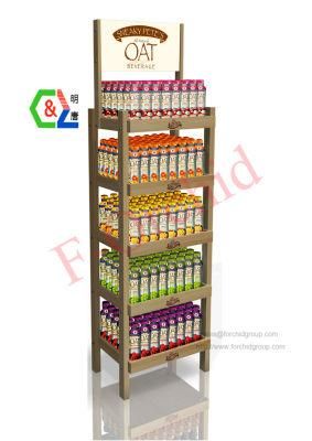 Wooden 5 Tier Display Racks with Header Graphic