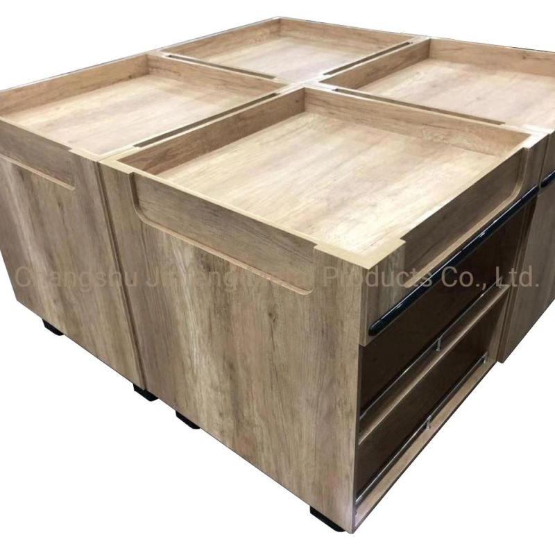 Supermarket and Store Display Shelf Promotional Stand with Wood