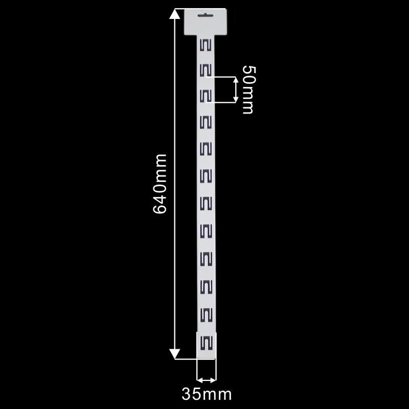 White Plastic PP Supermarket Hanging Display Clip Strips for Shelf