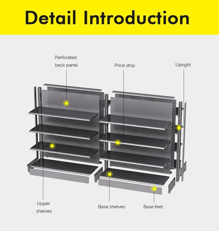 Double Side Gondola Shelving Stand for Supermarket