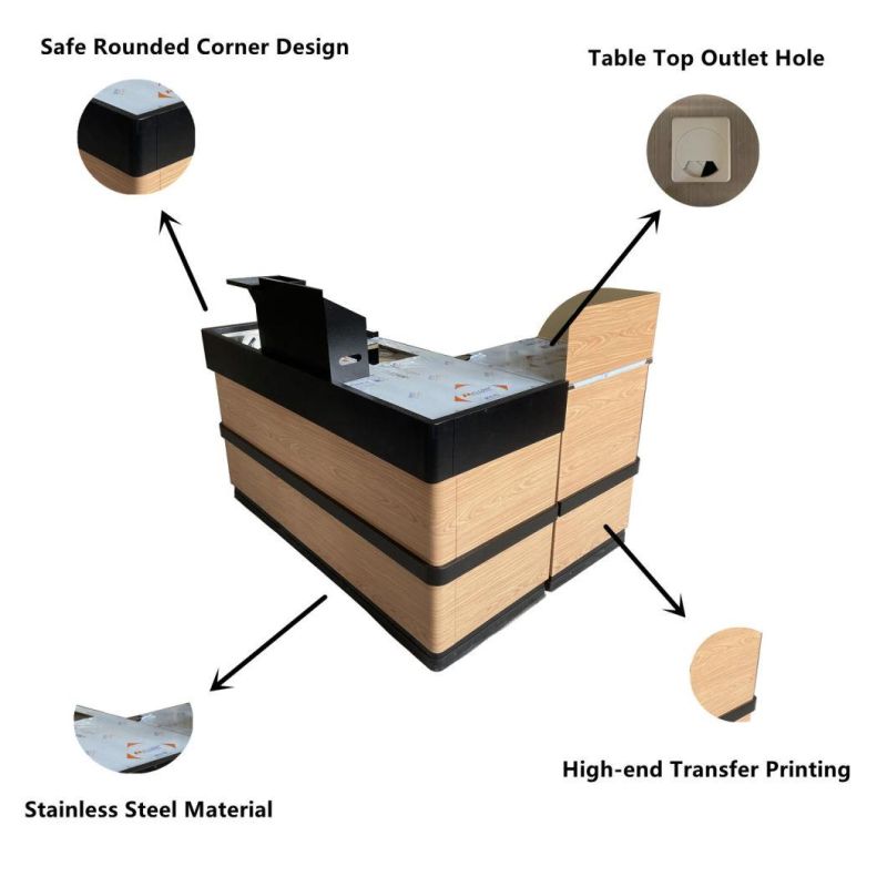 Retail Convenience Store Cash Table Furniture Dimension Design Grocery Cashier Checkout Counter for Shop