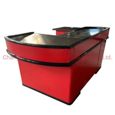 Supermarket Customized Checkout Counter Stainless Steel Cashier Table