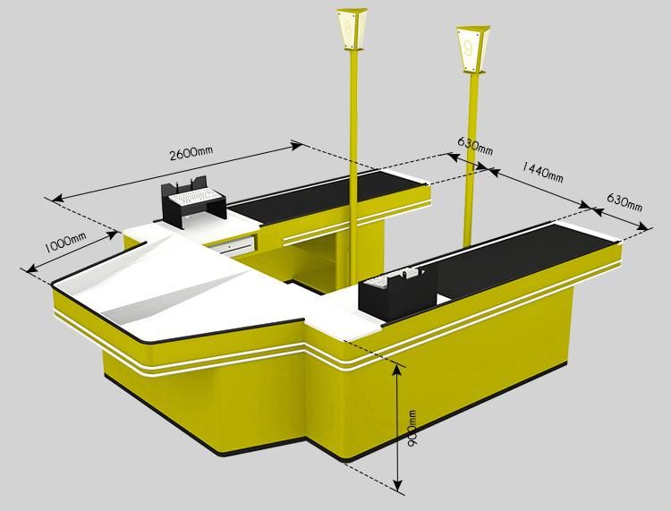 Supermarket Checkout Counter with Conveyor Belt for Supermarket