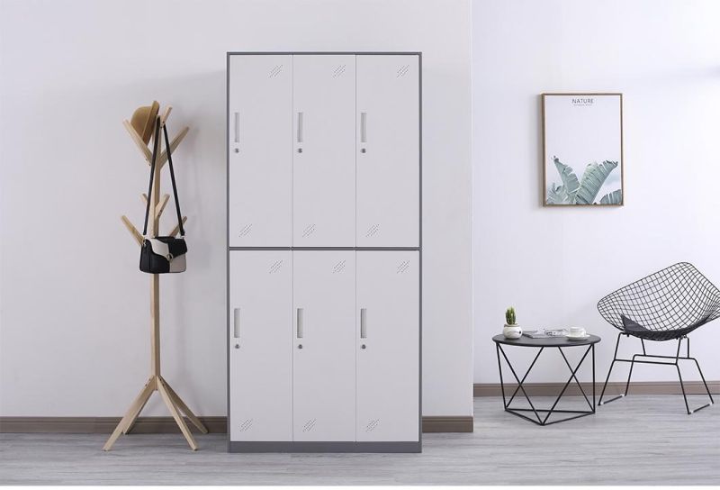 Grey 6 Doors Compartment Steel Locker Cabinet