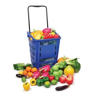 Sale Grocery Store High-End Supermarket Shopping Basket Rolling Plastic Basket