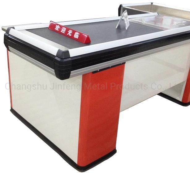Supermarket Mall Store Cashier Counter Conveyor Belt Check out Counter