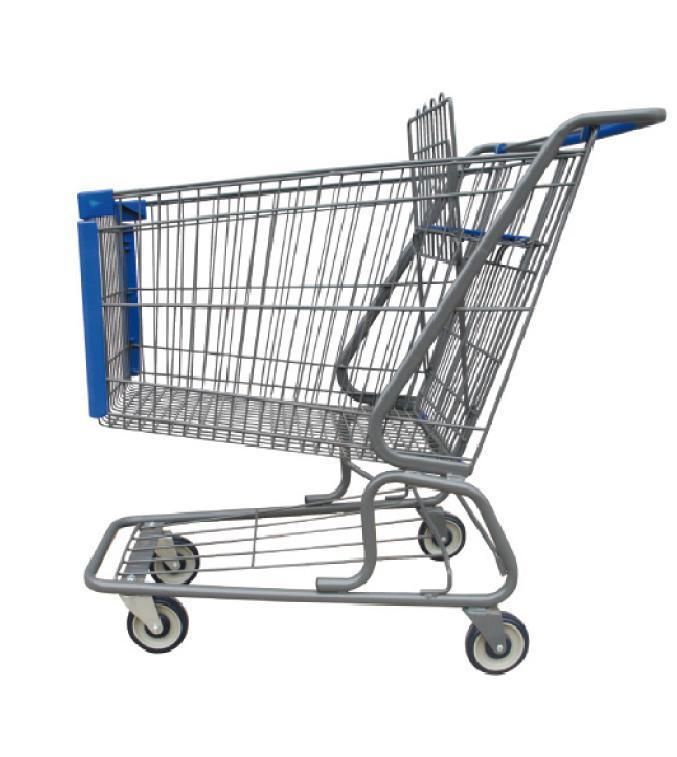 5 Inches PU Flat Wheels Supermarket Shopping Trolley