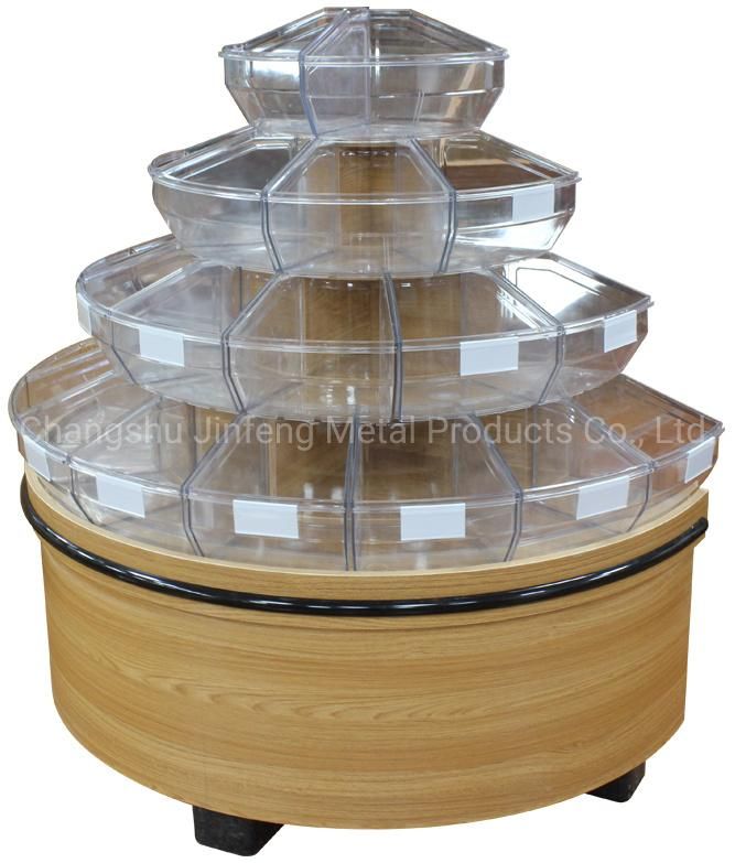 Supermarket Wooden Shelf Multi-Function Display Stand for Snacks