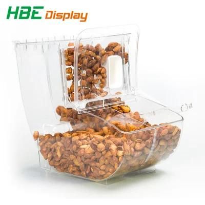 Retail Store Dry Food Gravity Clear Plastic Candy Dispenser Gravity Bulk Feed Dispenser and Bins for Store and Supermarket