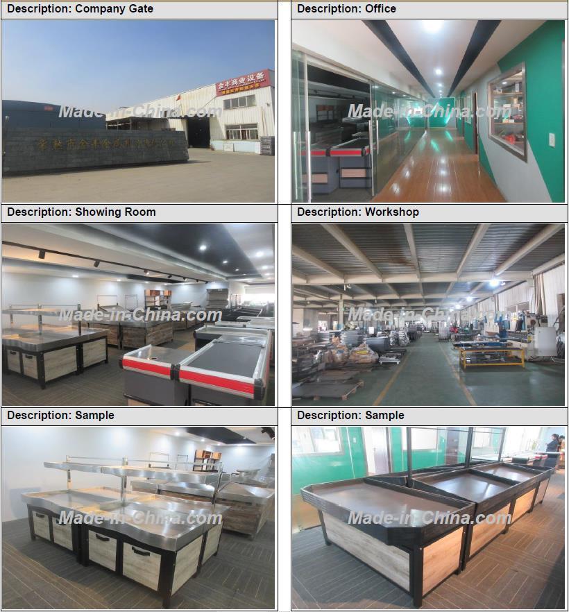 Supermarket Steel & Wood Assembly Floor Frame Shelves Beverage Promotion Display Shelves Promption Table