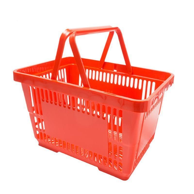 Stackable Storage Mesh Plastic Shopping Turnover Basket with Bale Arm Handle