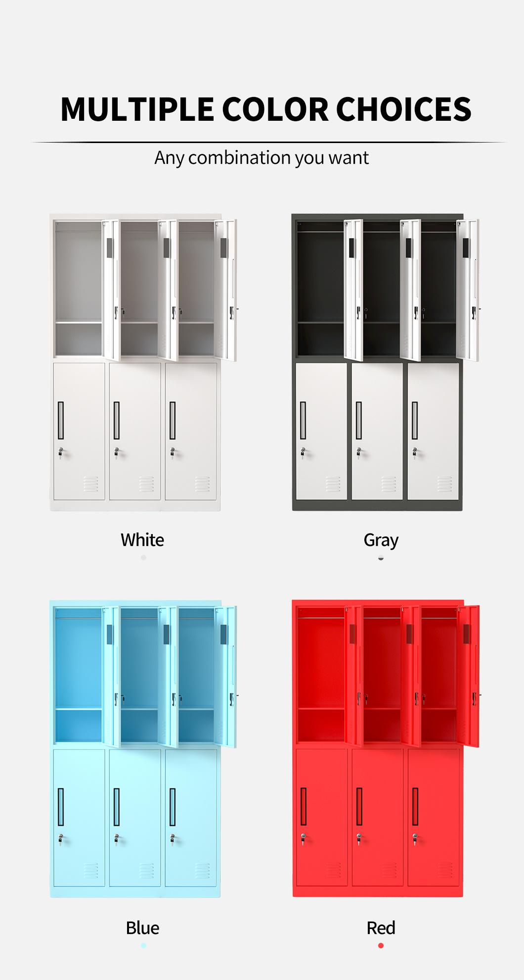 Large Capacity Metal Staff Employee 6 Door Steel Locker Cabinet