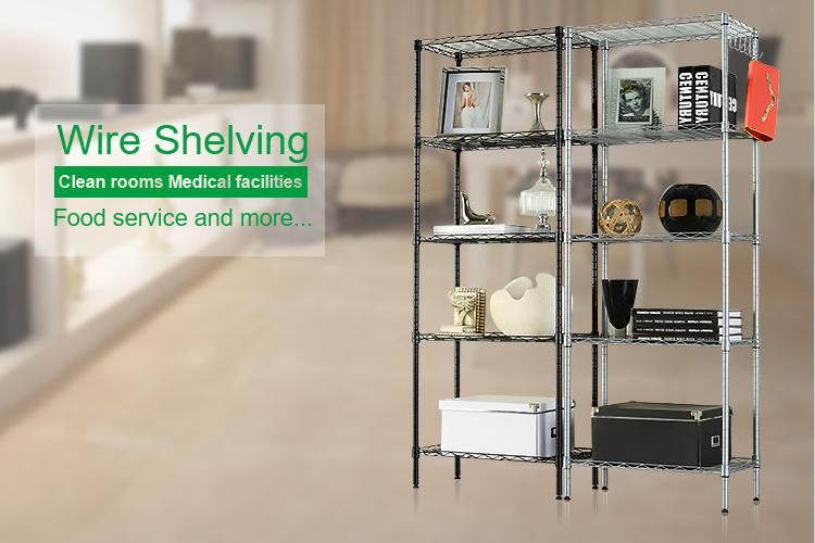 4 Tiers Adjustable Commercial Household Chrome Wire Storage Shelving