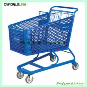 Four Wheels Metal Supermarket Trolley Metal Shopping Cart