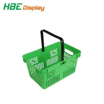 Supermarket Customized Handle Inside Plastic Shopping Basket