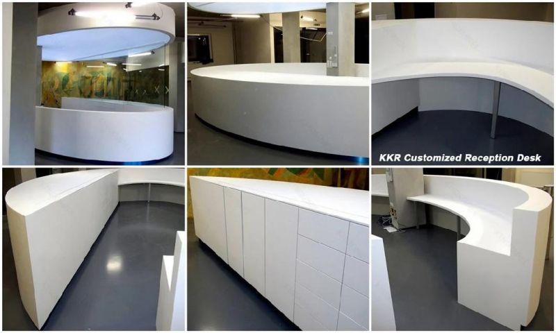 Kingkonree Modern Reception Desk Solid Surface Reception Counter