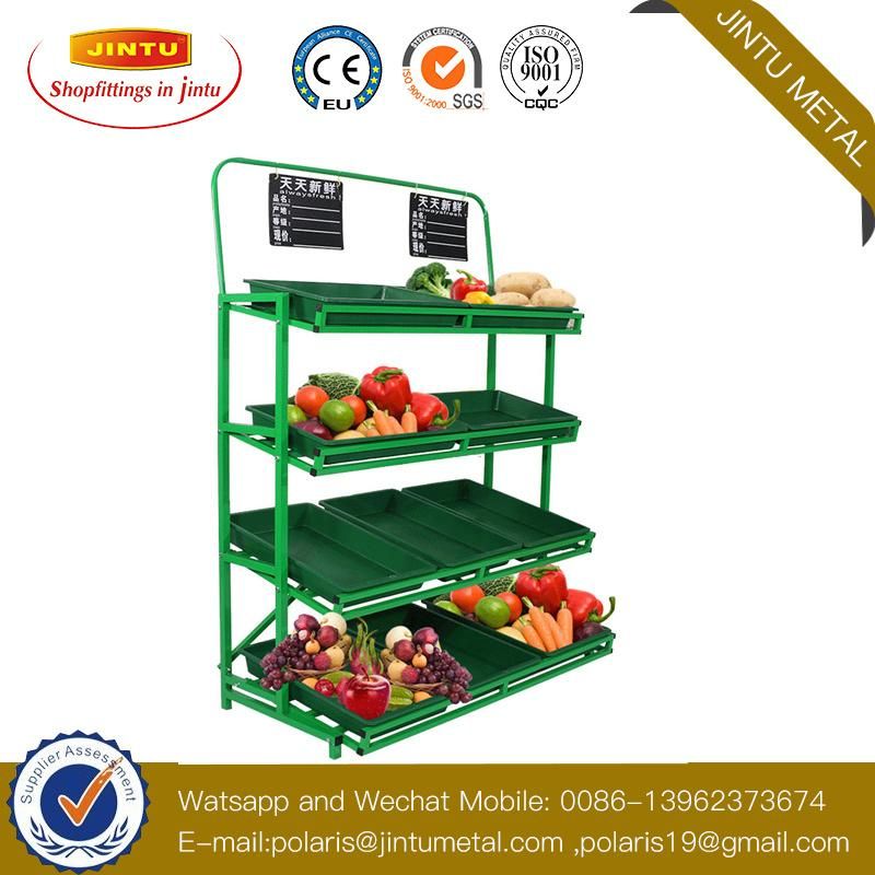 Supermarket Wooden/Metal Fruit and Vegetable Display Stand