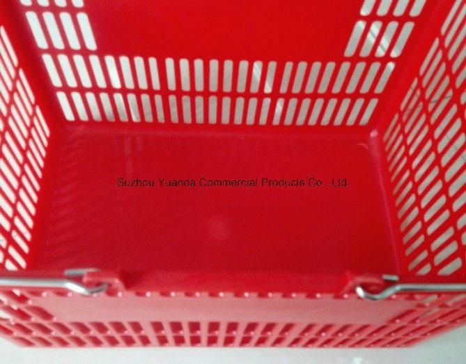Double Metal Handle Supermarket/Shopping Basket with New PP Material