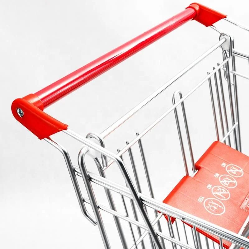 Wholesale Supermarket Metal Shopping Trolley Cart with Four Wheels