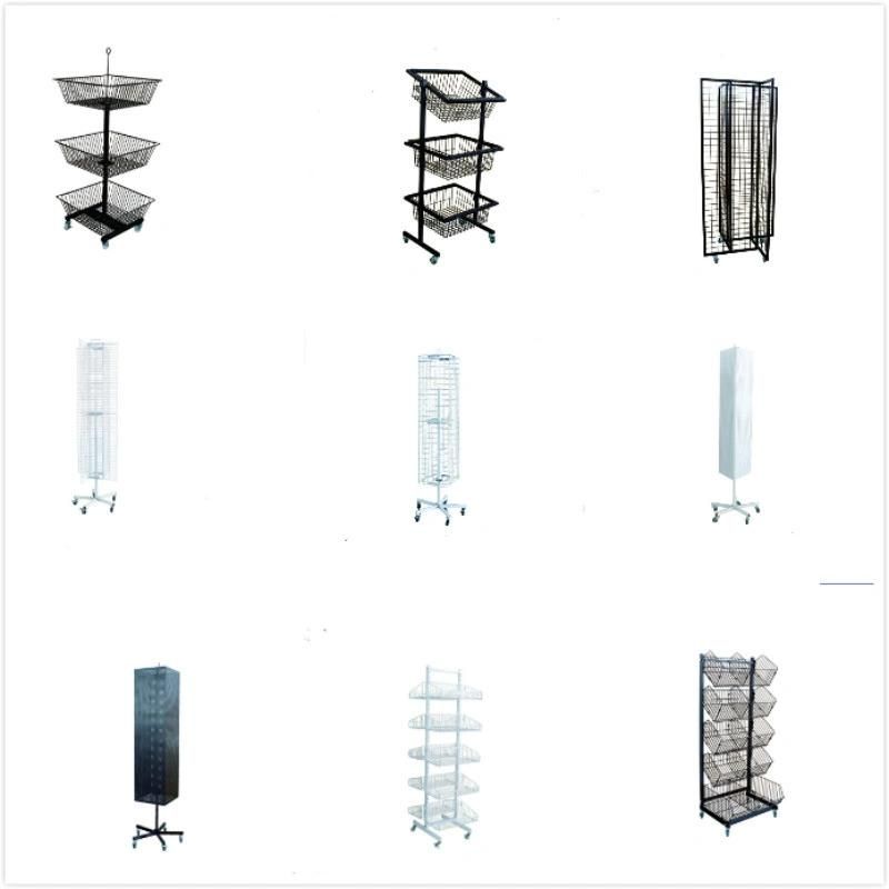 Supermarket Wire Mesh Storage Hanging Display Rack Shelves