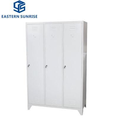 Cheap Bedroom Designs 3 Door Metal Steel Wardrobe Closet