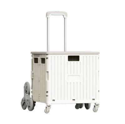 High Quality Folding Plastic Shopping Cart Portable Hand Trolley