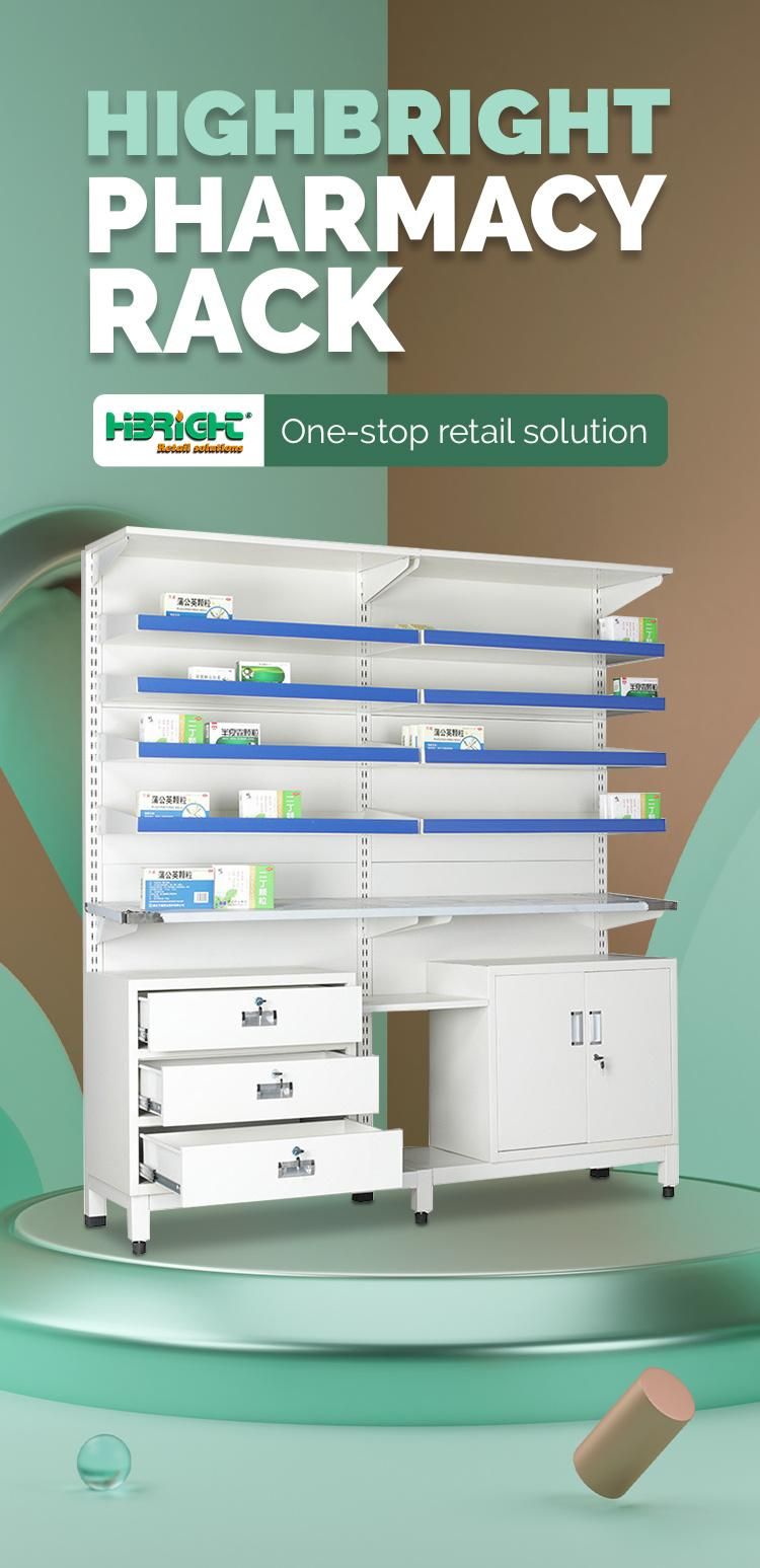 Pharmacy Store Grocery Retail Rack Medicine Shelf Rack for Sale