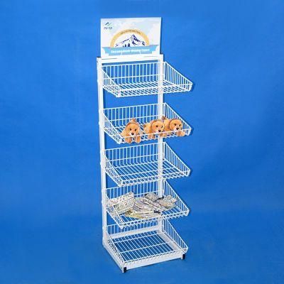 Store Display Multi Layers Adjustable Wire Basket Storage Rack (PHD8045)