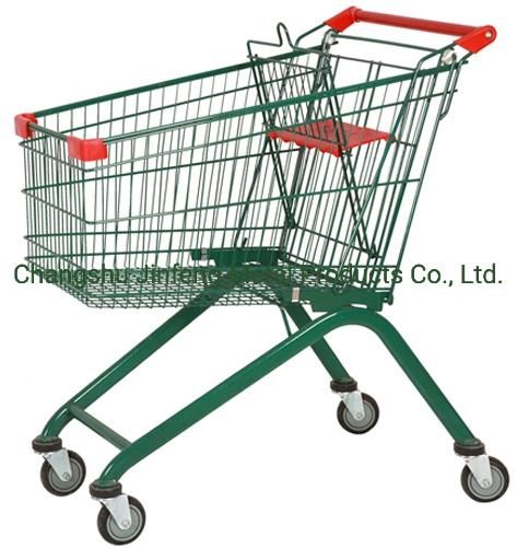 Supermarket Euipment European Style Metal Trolley Shopping Carts